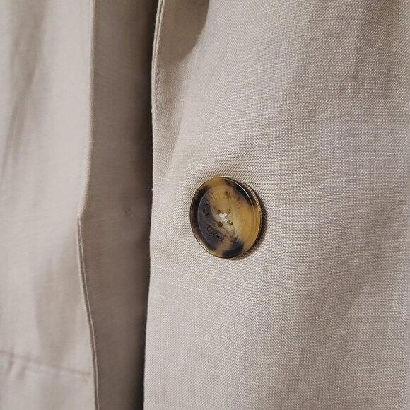 Calvin Klein Womens Linen-Blend Blazer Open Front Tan Size 22W- Business Casual - Picture 9 of 10